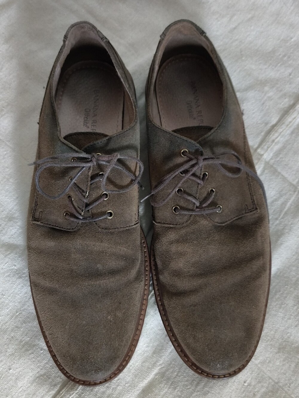 Banana Republic Men's Brown Suede Lug Sole Derby Shoes Size 10